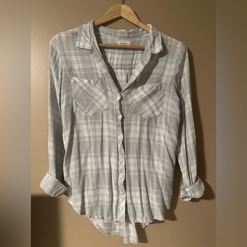 Medium Grey Thread Supply flannel